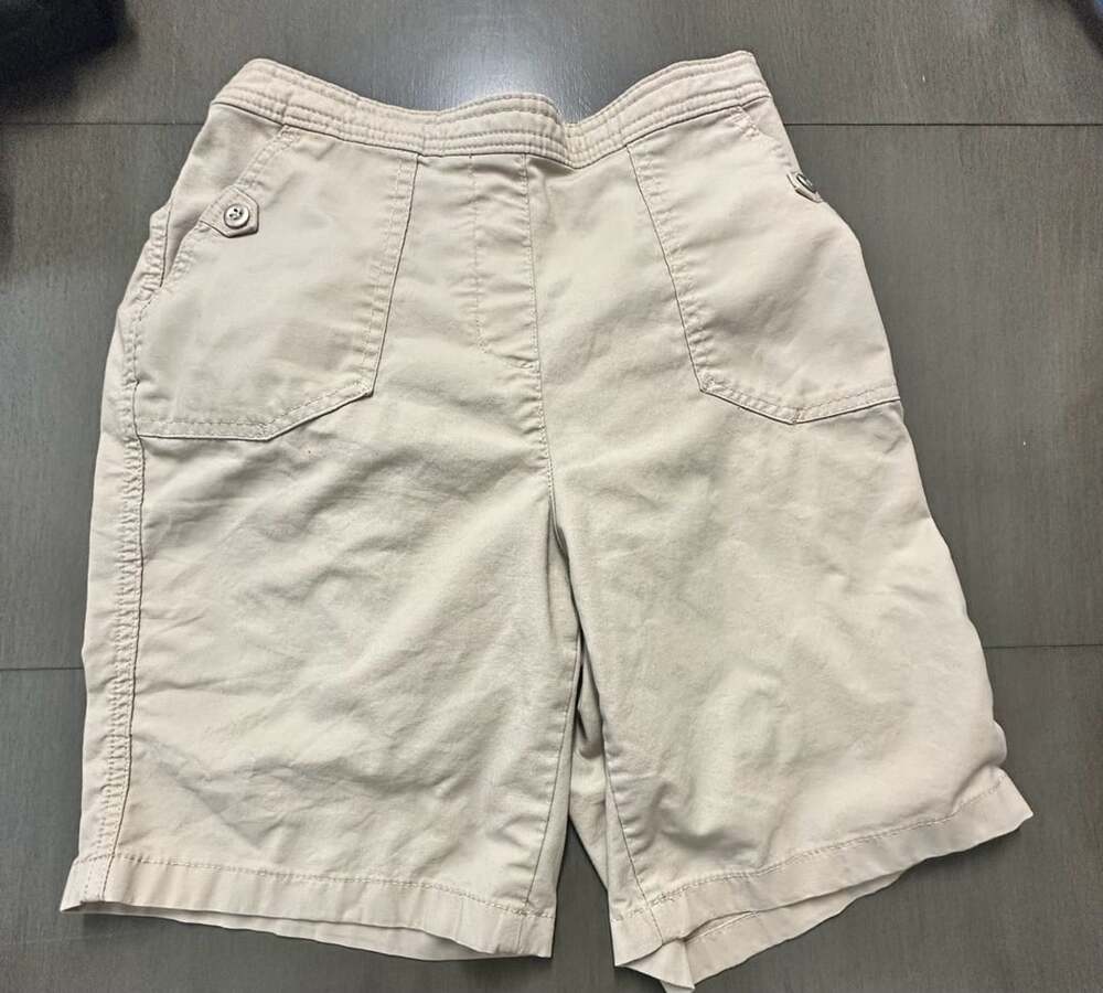 Allison Daley Utility Shorts Size 10P Khaki Cotton Blend Petite